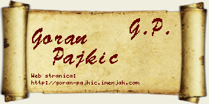 Goran Pajkić vizit kartica